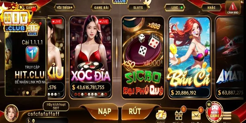 Kho game Hitclub nổi lên như một điểm đến hấp dẫn